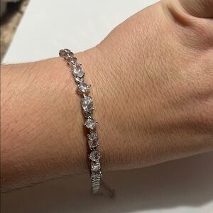 Elegant Silver Bracelet with CZ